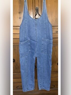 OH Jeans Oversized Denim Overalls-Women’s LARGE-Pockets-Boho-Hippie-Granola
